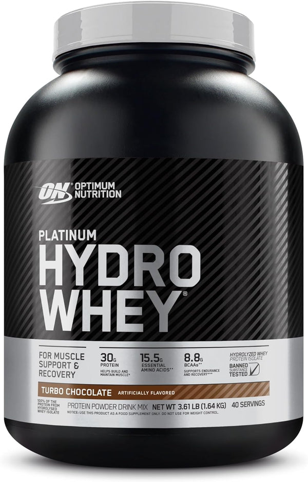 Optimum Nutrition Platinum Hydrowhey Protein Powder, Turbo Chocolate, 20-40 Servings