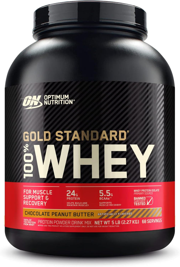 Optimum Nutrition Gold Standard Whey Protein Powder, Chocolate Peanut Butter, 2-5 Pound