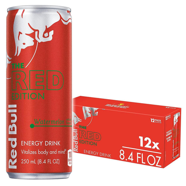 Red Bull Red Edition Watermelon Energy Drink, 8.4oz, 4-12-24 Pack