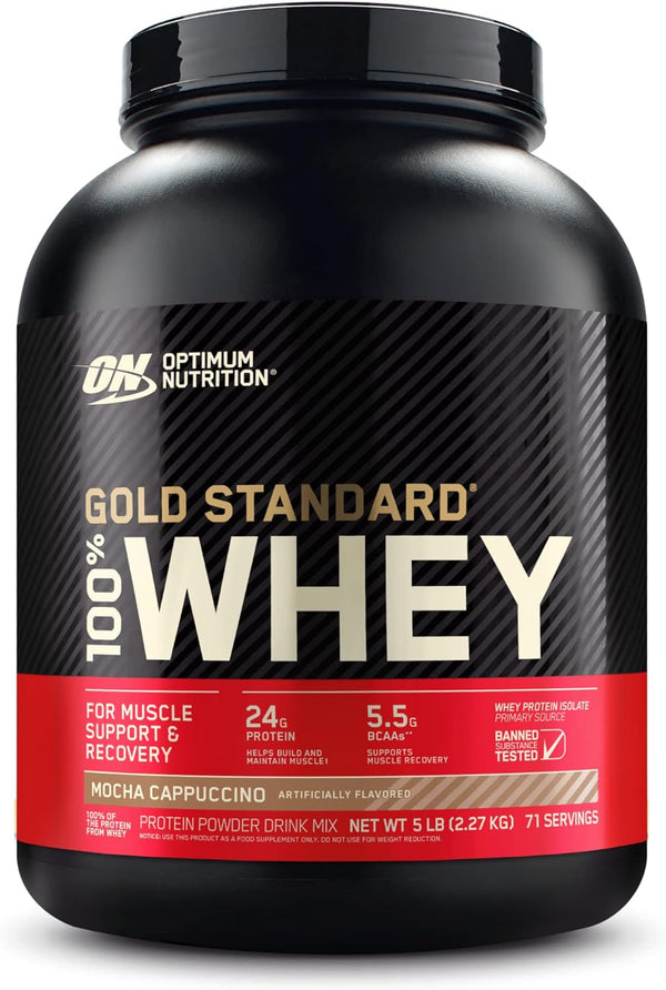 Optimum Nutrition Gold Standard 100% Whey Protein Powder, Mocha Cappuccino, 2-5 Pound