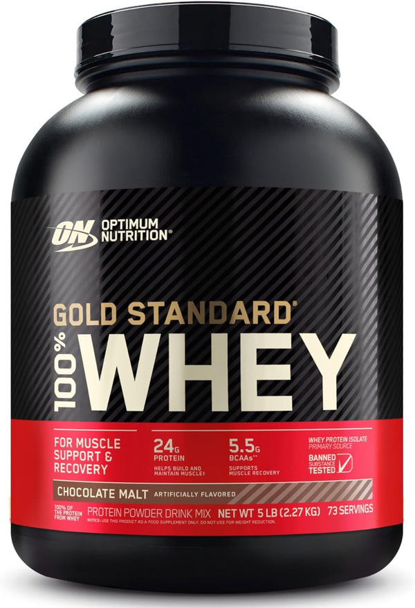 Optimum Nutrition Gold Standard Whey Protein Powder, Chocolate Malt, 2-5 Pound