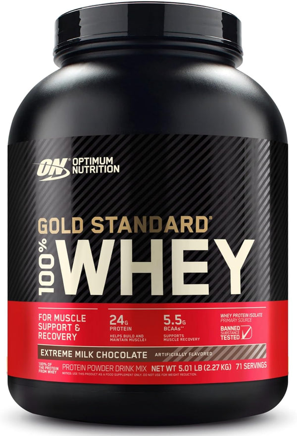 Optimum Nutrition Gold Standard 100% Whey Protein Powder, Extreme Milk Chocolate, 2-5 Pound