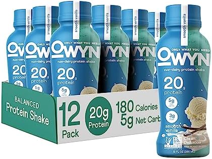 Owyn Plant Based Protein Shake, 20g, (Vanilla, 12 Pack)