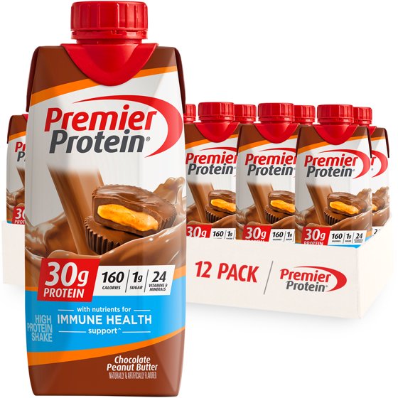 Premier Protein Shake, Chocolate Peanut Butter, 30g Protein, 11oz (4-12 Pack)