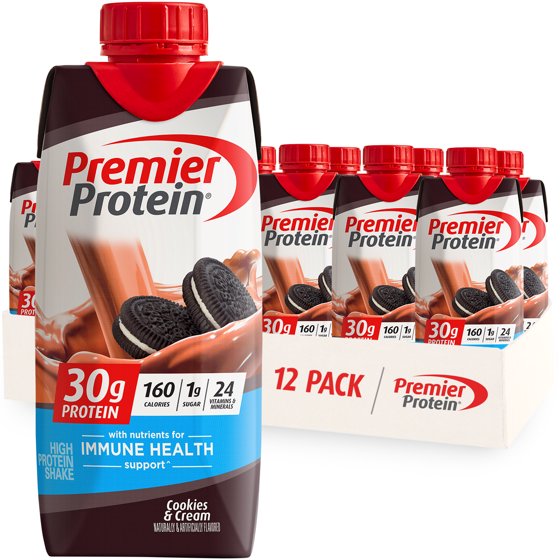 Premier Protein Shake, Cookies & Cream, 30g Protein, 11oz (4-12 Pack)