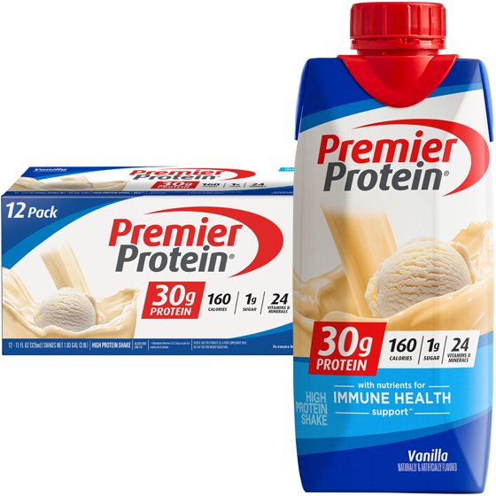 Premier Protein Shake, Vanilla, 30g Protein, 11oz (4-12 Pack)